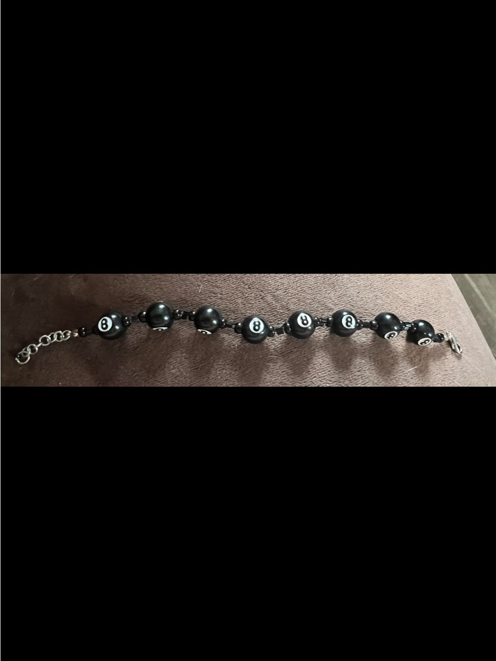 Black Eight-Ball Beaded Bracelet - Women's Fashion Jewelry